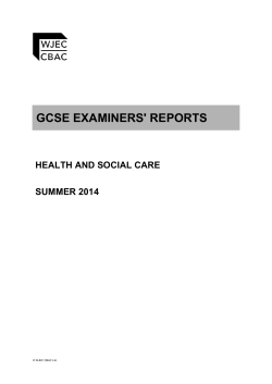GCSE Health and Social Care Examiners` Report - Summer