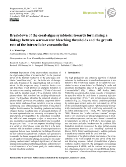 Breakdown of the coral-algae symbiosis: towards