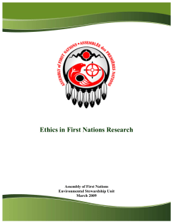 Ethics in First Nations Research