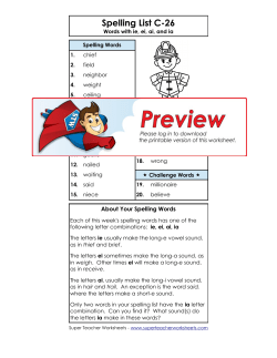 Spelling List C-26 - Super Teacher Worksheets