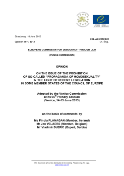 opinion on the issue of the prohibition of so