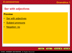 Ser with adjectives
