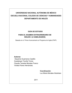 Gu&iacute;a para Examen de Ingl&eacute;s 1 - CCH Azcapotzalco