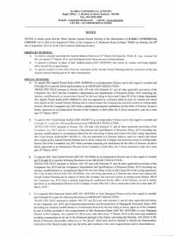 Notice Of AGM-2014 - Kabra Commercial Ltd