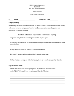 The Sun Parlor post Close Reading Activities