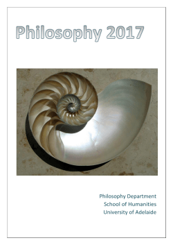 Philosophy Handbook - Faculty of Arts