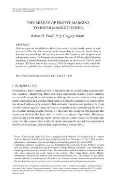 THE MISUSE OF PROFIT MARGINS TO INFER MARKET POWER
