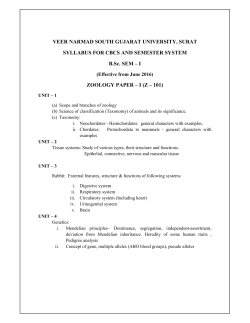 Sem. I to VI Zoology (2016)