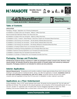 Floor Applications Installation Instructions