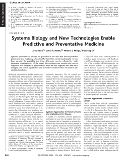 Systems Biology and New Technologies Enable Predictive and