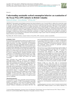 Understanding sustainable seafood consumption