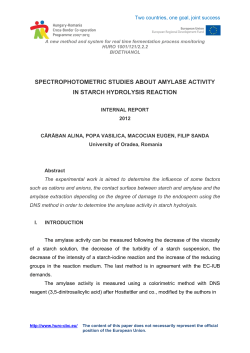 spectrophotometric studies about amylase activity in