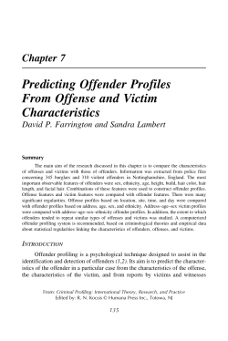Chapter 7 Predicting Offender Profiles From Offense and Victim