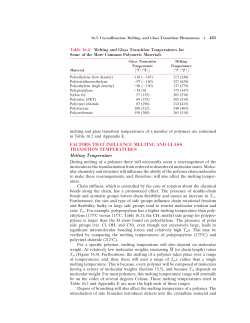 485 Table 16.2 Melting and Glass Transition Temperatures for Some