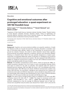 Cognitive and emotional outcomes after