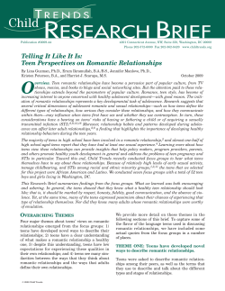 Telling It Like It Is-Teen Perspective on Romantic