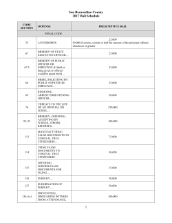 Bail Schedule - San Bernardino Superior Court
