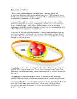 Introduction to TK Solver This document begins with a rapid tour of