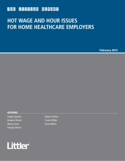 hot wage and hour issues for home healthcare employers