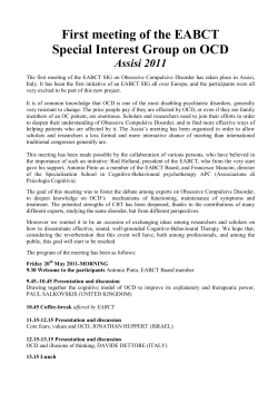 First meeting of the EABCT Special Interest Group on OCD