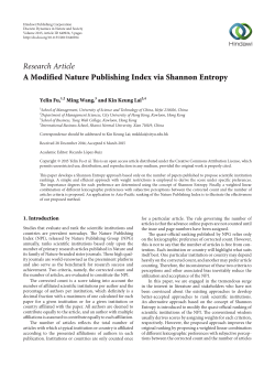 A Modified Nature Publishing Index via Shannon Entropy