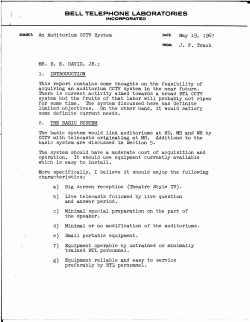 SUBJECT: An Auditorium CCTV System DATE