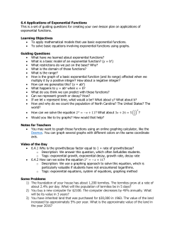 6.4 Exponential Functions Applications