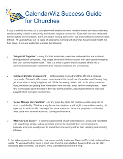 CalendarWiz Success Guide For Churches |