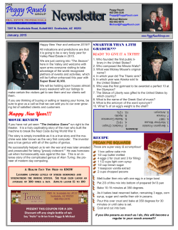 2015 January - The Peggy Rauch Group