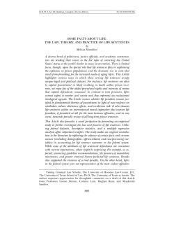 some facts about life: the law, theory, and practice of life sentences