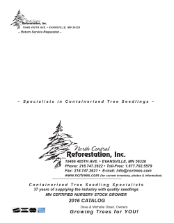 2016 CATALOG Growing Trees for YOU!