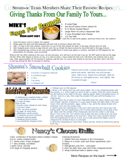Team Members Favorite Recipes