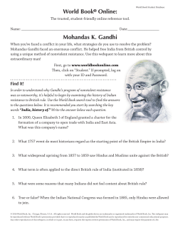 World Book® Online: Mohandas K. Gandhi