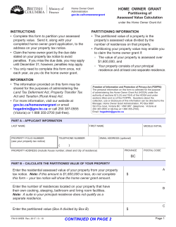 FIN 91, Home Owner Grant Partitioning of Assessed Value Calculation