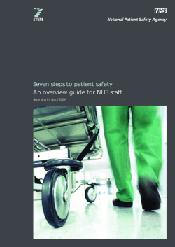 Seven Steps to Patient Safety - National Reporting and Learning
