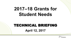 Grants for Student Needs: Technical Briefing Presentation Slides