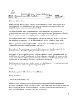 Niagara Falls/Fallsview HR01 Integrated Accessibility Standards HR
