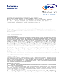 PULA International Travel Insurance Policy