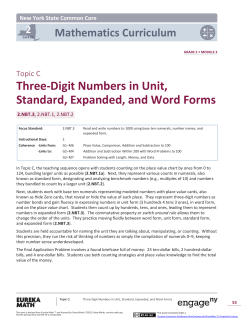 Three-Digit Numbers in Unit, Standard, Expanded, and Word Forms