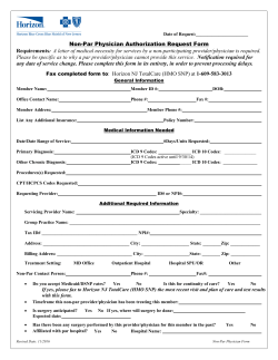 Non-Par Physician Authorization Request Form Requirements: A