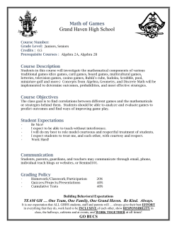 Math of Games - Grand Haven High School