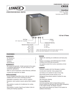 INDOOR COILS Downflow ENGINEERING DATA 1.5 to 5 Tons CR