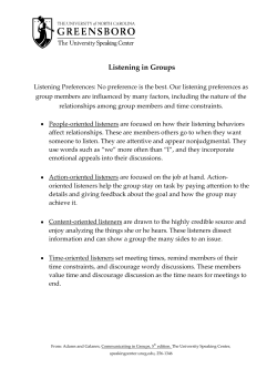 Listening in Groups - UNCG Speaking Center