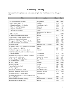 Catalog - Illinois Quilters