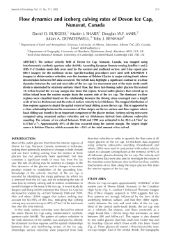 Flow dynamics and iceberg calving rates of Devon Ice Cap, Nunavut