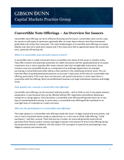 Convertible Notes Overview