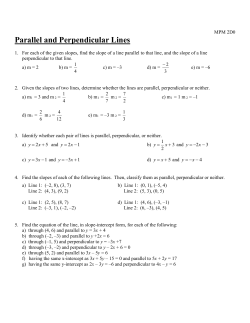 Parallel and Perpendicular Lines