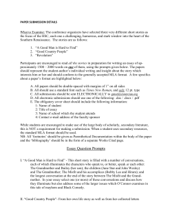 Essay Question Prompts - Celebrating Flannery O`Connor