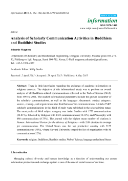 Analysis of Scholarly Communication Activities in Buddhism and