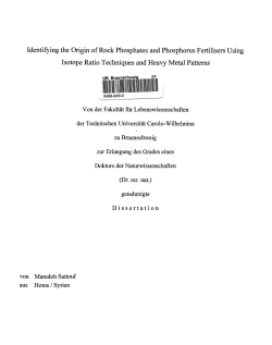 Identifying the Origin of Rock Phosphates and Phosphorus